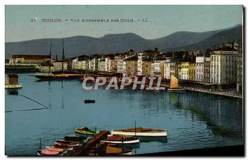Cartes postales Toulon Vue d'Ensemble des Quais Bateaux