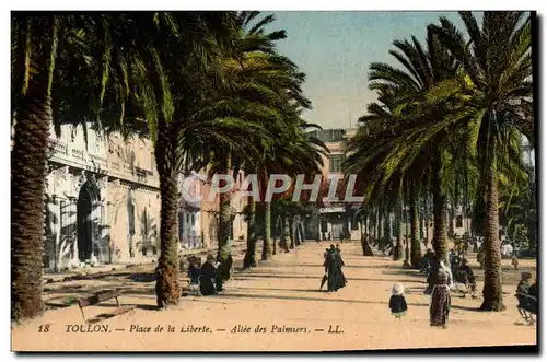 Cartes postales Toulon Place de la Liberte Allee des Palmers