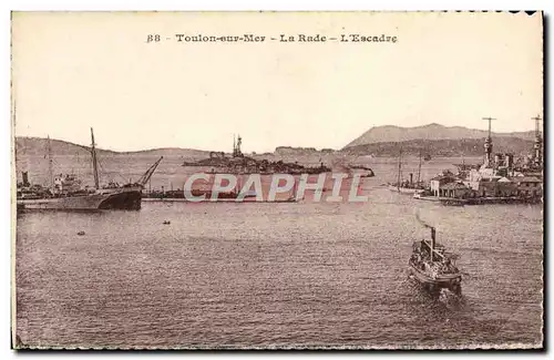 Cartes postales Toulon sur Mer La Rade L&#39Escadre Bateaux