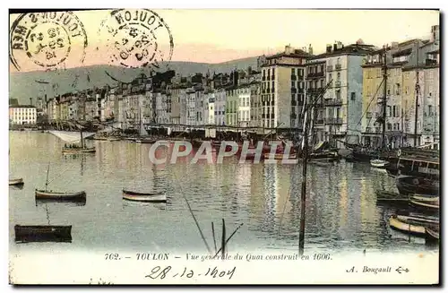 Cartes postales Toulon Vue generale du Quai construit en 1606 Bateaux