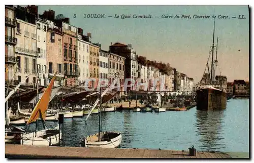 Cartes postales Toulon Le Quai Crostadt Carre du Port Courier de Corse Corsica Bateaux