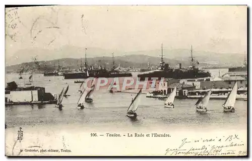 Cartes postales Toulon La Rade et l'Escadre Bateaux