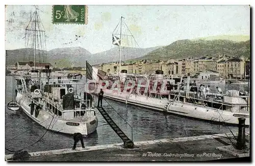 Ansichtskarte AK Toulon Contre torpilleurs au petit rang Bateaux