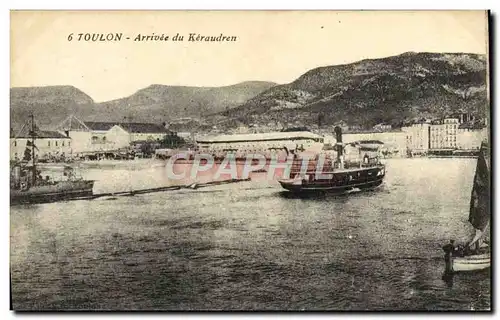 Cartes postales Toulon Arrivee du Keraudren Bateaux