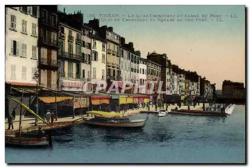 Cartes postales Toulon Le Quai Cronstadt et Carre du Port Bateaux