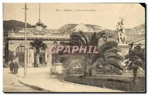 Cartes postales Toulon La Gare et les Jardins