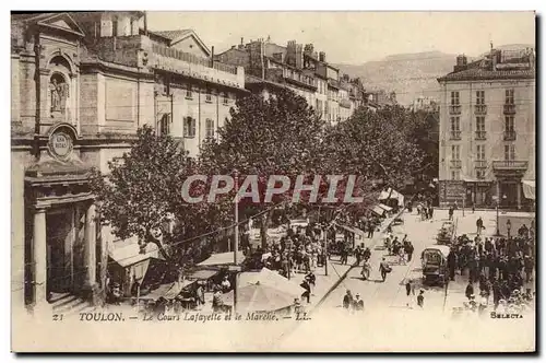 Cartes postales Toulon Le cours Lafayette et le marche