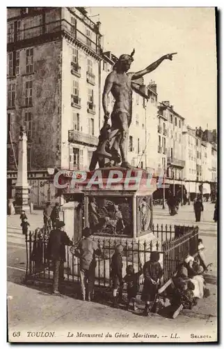 Cartes postales Toulon Le Monument du Genie Maritime Enfants