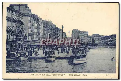 Ansichtskarte AK Toulon Le Quai Cronstadt Bateaux