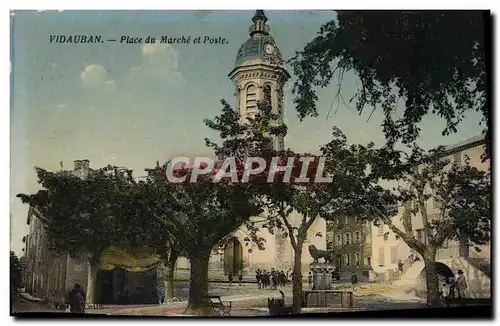 Cartes postales Vidauban Place du Marche et Poste