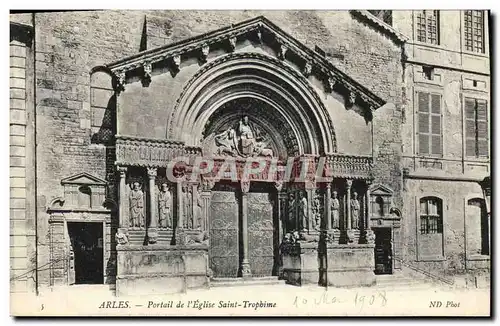 Ansichtskarte AK Arles Portail de L&#39Eglise Saint Trophime