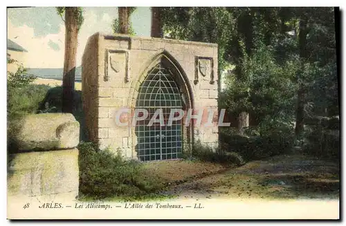 Ansichtskarte AK Arles Les Aliscamps L&#39Allee des Tombeaux