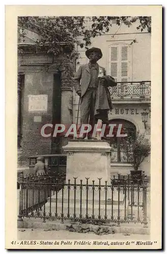 Cartes postales Arles Statue du Poete Frederic Mistral Auteur de Mireille