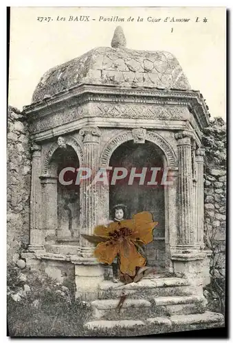 Cartes postales les Baux Pavillon de La Cour d&#39Amour Enfant Fleur sechee