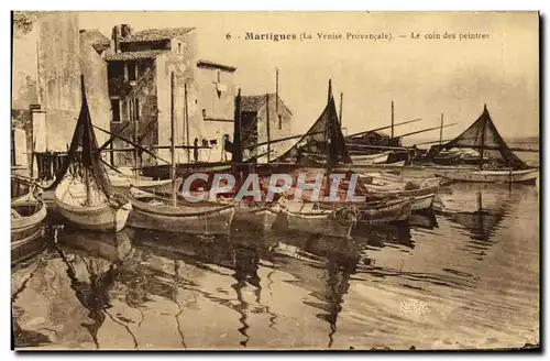 Cartes postales Martigues Le coin des peintres Bateaux