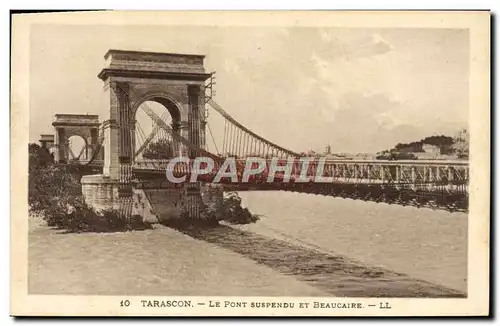 Ansichtskarte AK Tarascon Le Pont Suspendu Et Beaucaire