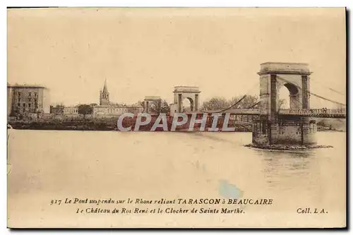 Cartes postales Tarascon Le pont suspendu sur le Rhone