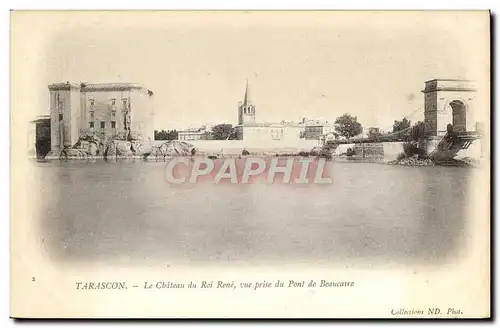 Ansichtskarte AK Tarascon Le Chateau du Roi Rene Vue prise du pont de Beaucaire