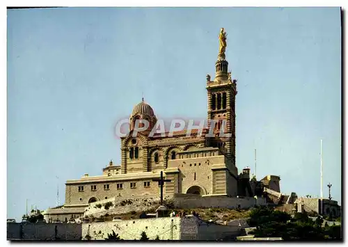 Moderne Karte Marseille Basilique Notre Dame de la Garde