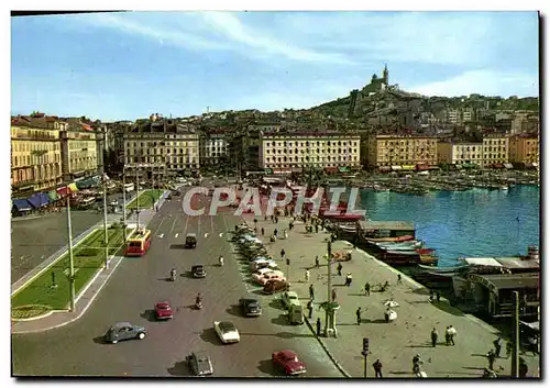 Cartes postales moderne Marseille Le Quai des Belges Au fond Notre Dame de la Garde