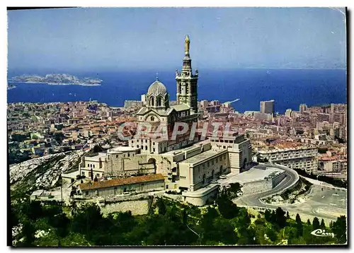 Moderne Karte Marseille Vue Generale de la Basilique Notre dame de la Garde