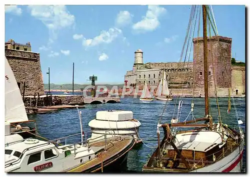 Cartes postales moderne Marseille Entree du Port et le Fort Saint Jean