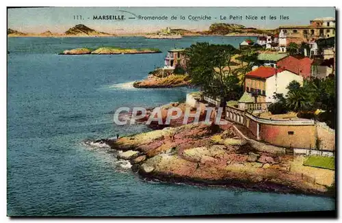 Cartes postales Marseille Promenade de la Corniche Le Petit Nice et les Iles