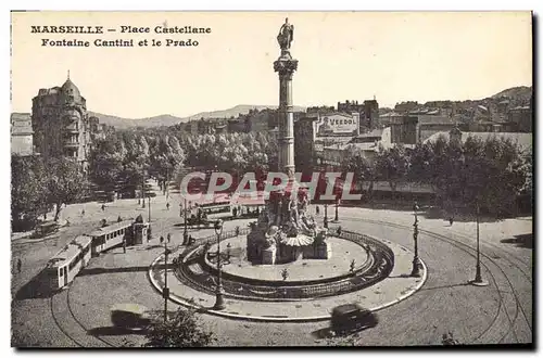 Cartes postales Marseille Place Castellane Fontaine Cantini et le Prado