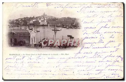 Cartes postales Marseille Le Vieux Port et Notre Dame de la Garde