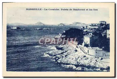 Ansichtskarte AK Marseille La Corniche Pointe de Maldorme et les lles