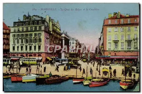 Ansichtskarte AK Marseille La Quai des Belges et la Canebiere