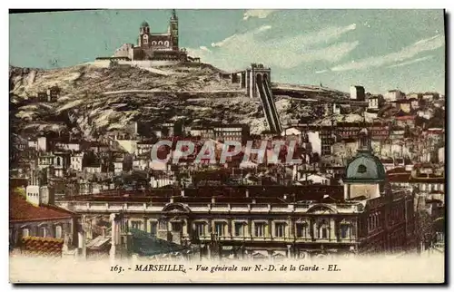 Ansichtskarte AK Marseille Vue generale sur N D de la Garde