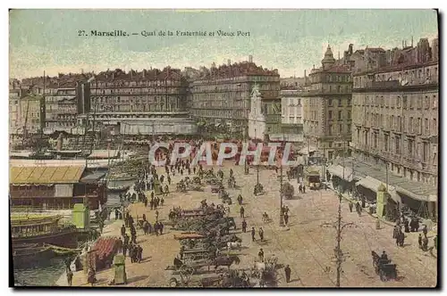 Cartes postales Marseille Quai de la Fraternite et Vieux port Bateaux