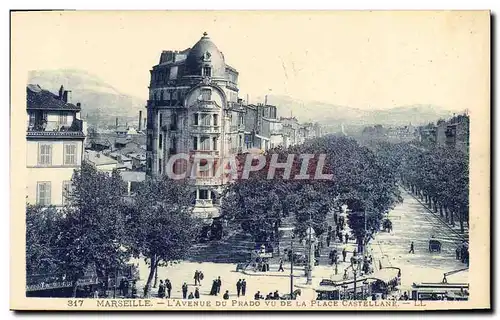 Cartes postales Marseille L&#39Avenue du Prado vu de la Place Castellane