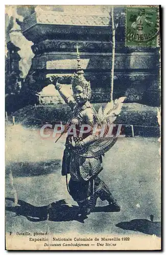 Cartes postales Exposition Nationale et Coloniale de Marseille 1922 Danseuses cambodgiennes Une sirene