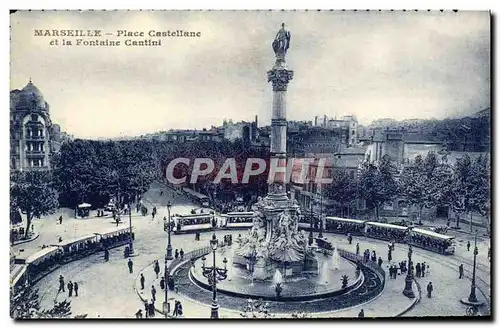 Ansichtskarte AK Marseille Place Castellane et la Fontaine Cantini