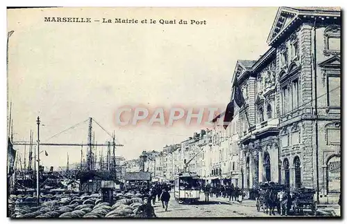 Cartes postales Marseille La Mairie et le Quai du Port