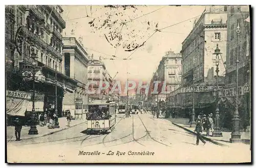 Cartes postales Marseille La Rue Cannebiere Tramway