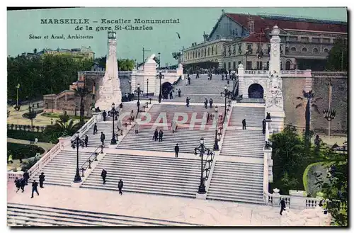 Cartes postales Marseille Escalier Monumental de la gare St Charles