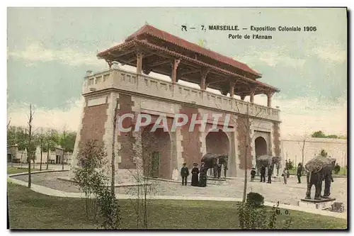 Cartes postales Marseille Exposition Coloniale Porte de l'Annam Elephant