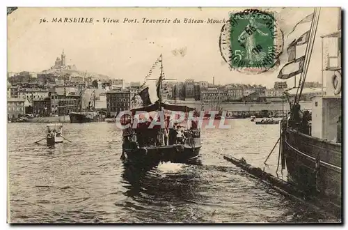 Cartes postales Marseille Vieux Port Traversee du bateau mouche