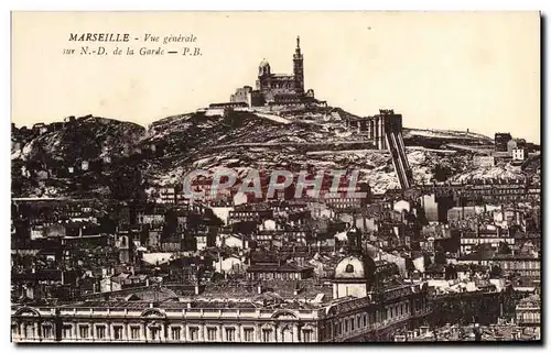 Cartes postales Marseille vue Generale sur N D de la Garde