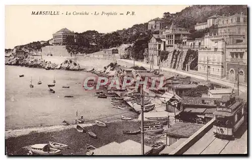 Ansichtskarte AK Marseille La Corniche Le Prophete Tramway