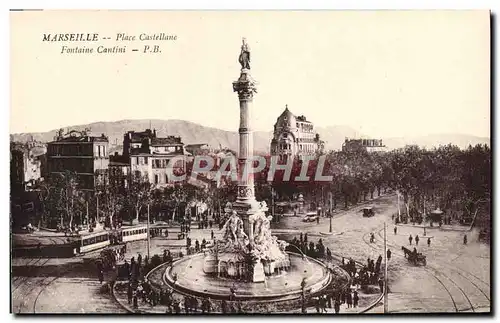 Ansichtskarte AK Marseille Place Castellane Fontaine Cantini