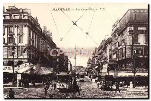 Ansichtskarte AK Marseille Rue Cannebiere Tramway