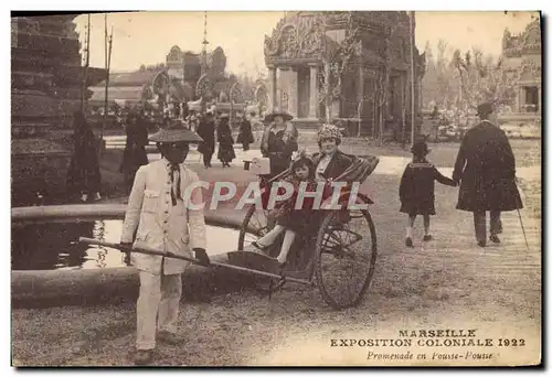 Ansichtskarte AK Marseille Exposition Coloniale 1922 Promenade en pousse pousse