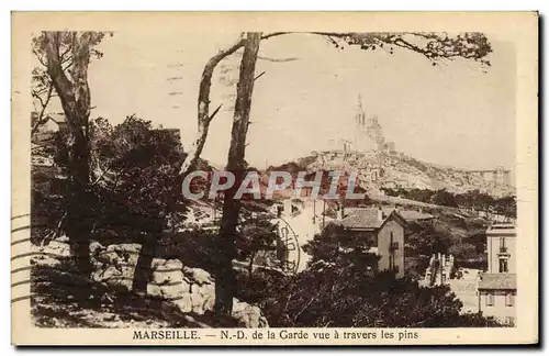 Ansichtskarte AK Marseille N D de la Garde vue a travers les pins