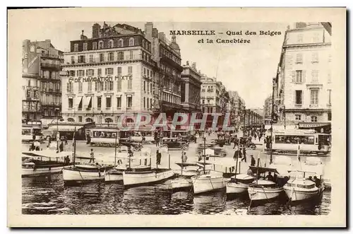 Ansichtskarte AK Marseille Quai des Belges et la Canebiere Bateaux