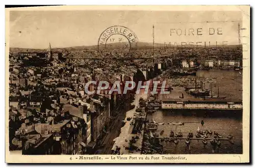 Ansichtskarte AK Marseille Le Vieux Port vu du Pont Transbordeur