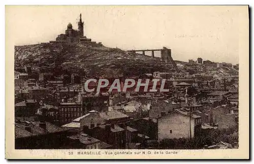 Ansichtskarte AK Marseille Vue generale sur N D de la Garde